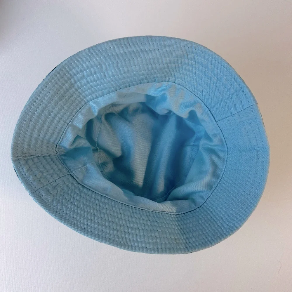 Daisy Print Teal Bucket Hat